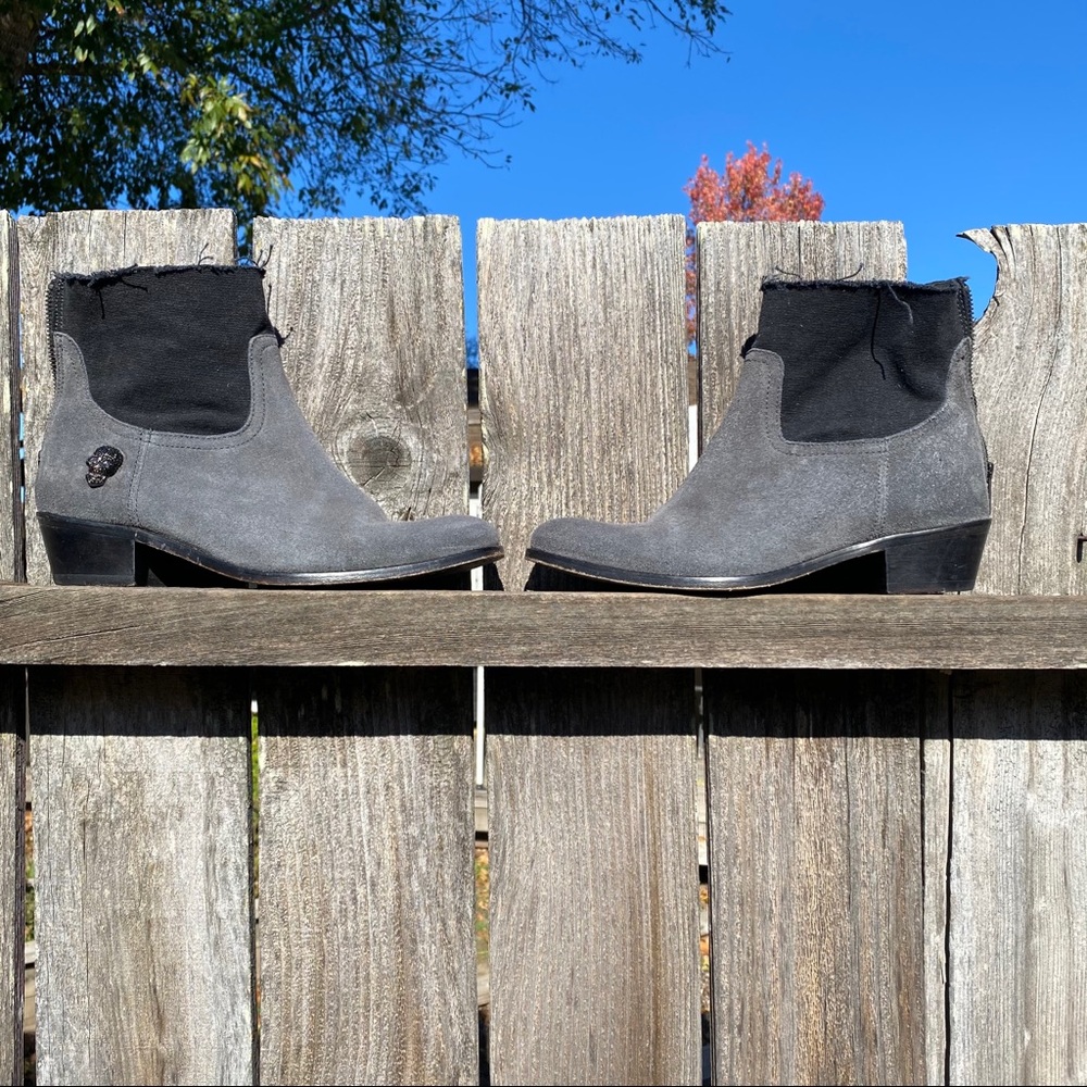 Zadig & Voltaire Teddy Boots Gray And Black 8